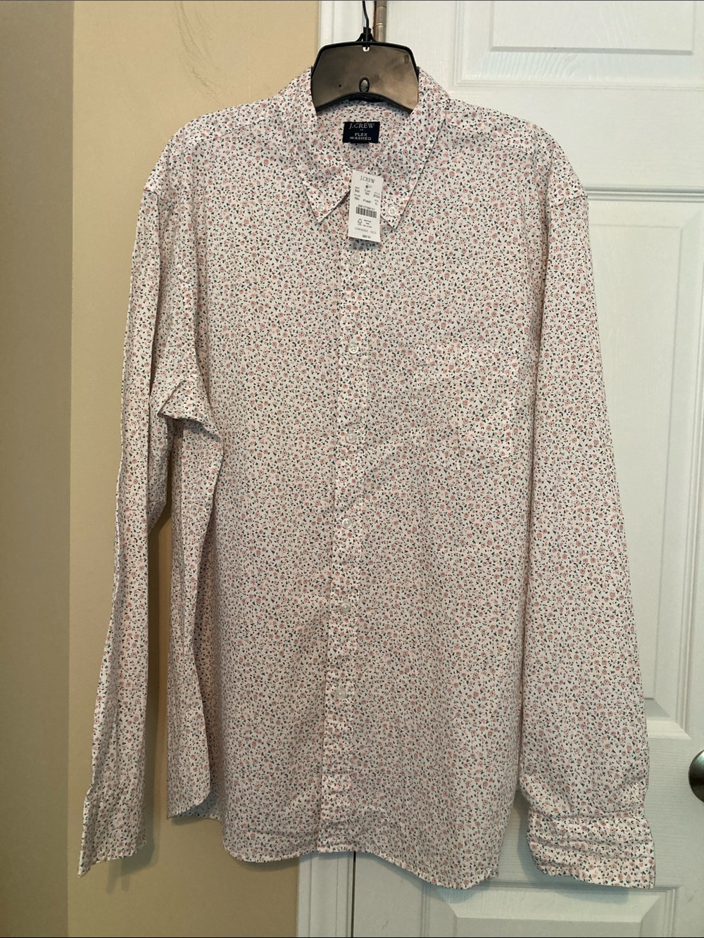 JCrew Factory slim printed flex wash shirt